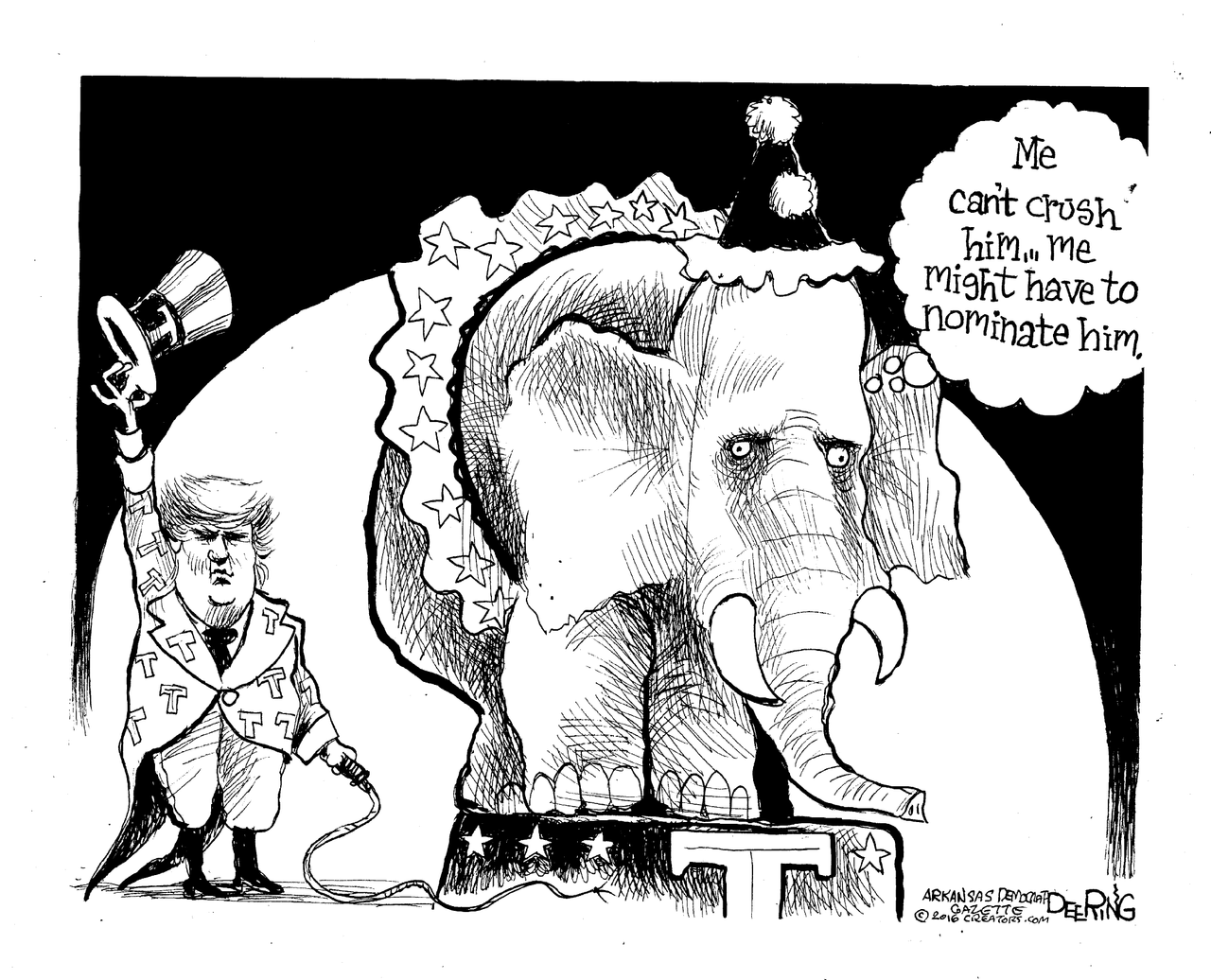 Political Cartoon U.S. Trump GOP 2016