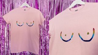 Pink Clouding Rainbow Tits T-shirt