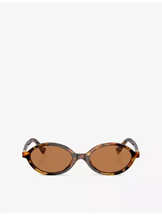 Mu 04zs Oval-Frame Acetate Sunglasses