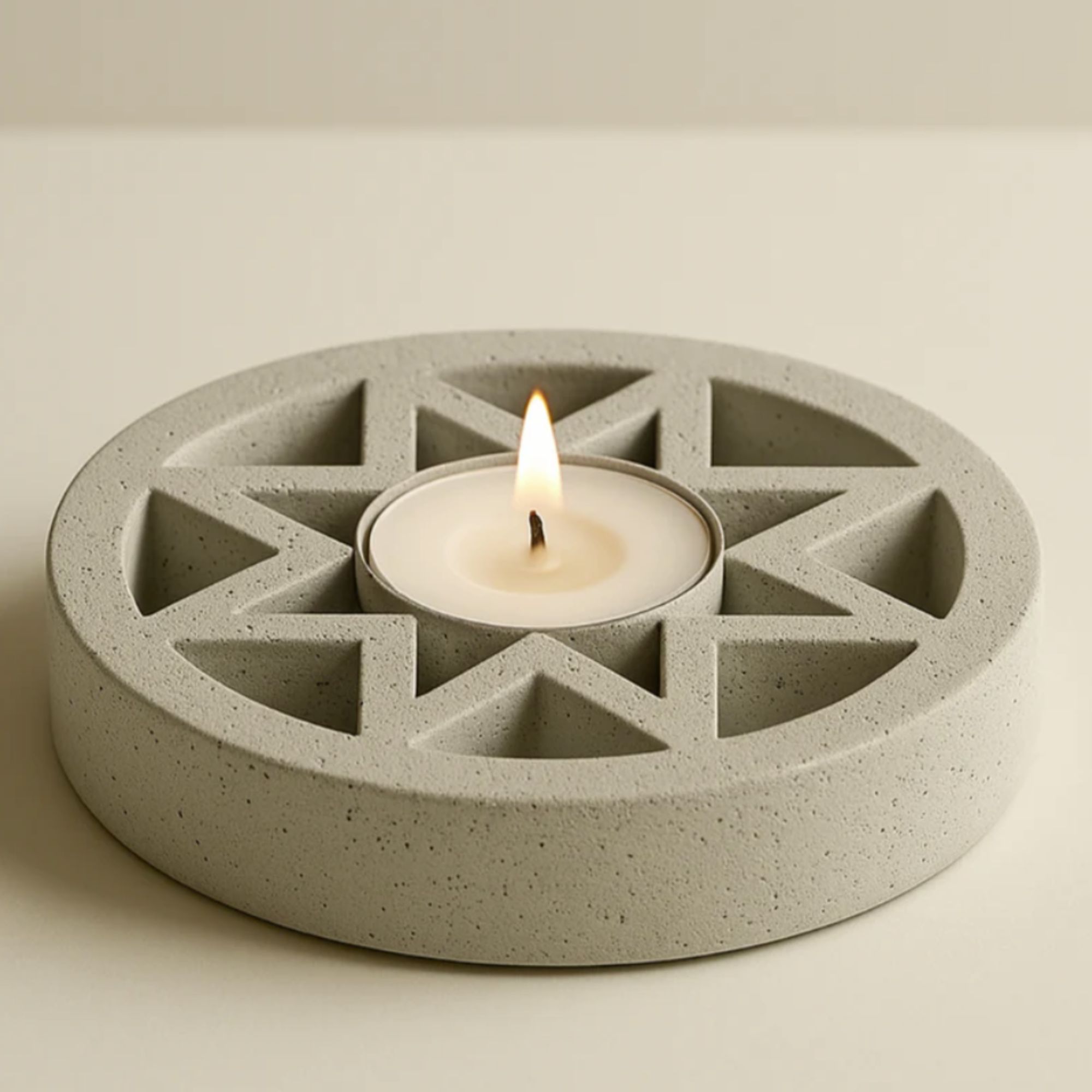 Star shaped gray tealight holder