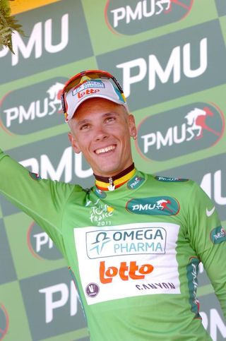 Thanks to his win Gilbert also too the green points jersey