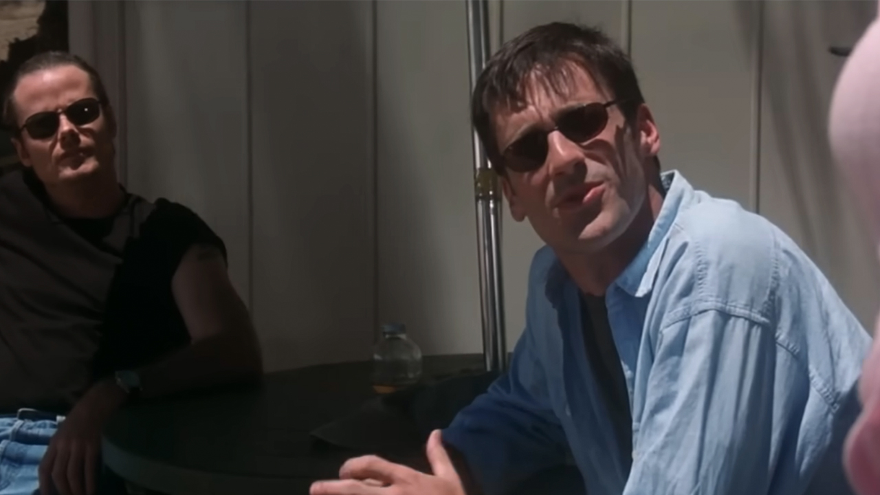 Jon Hamm wearing sunglasses in Space Cowboys