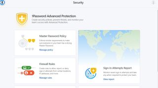 1Password's user interface tab covering security options