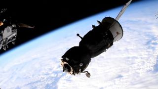 The Soyuz MS-22 space capsule that suffered a major coolant leak in December 2022 departs the International Space Station.