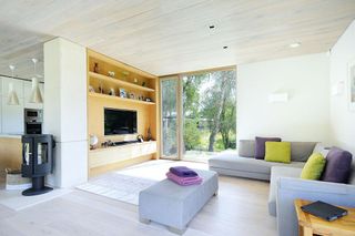 contemporary sitting area in s country mobile home