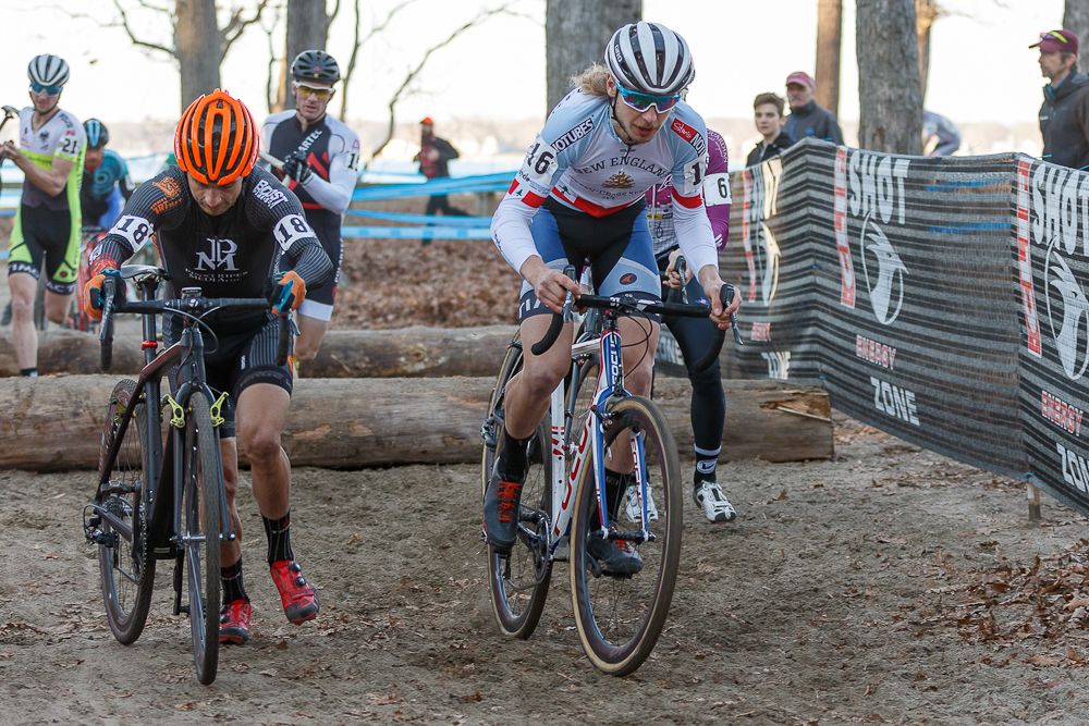 Smith, hopping the logs in the U23 Series leader's jersey