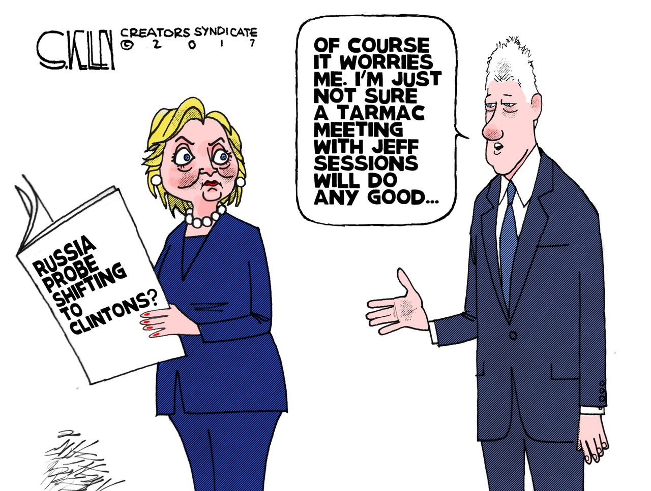 Political cartoon U.S. Clinton Russia probe