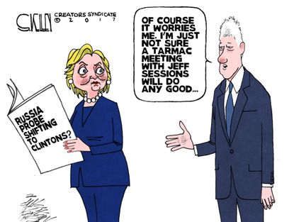 Political cartoon U.S. Clinton Russia probe