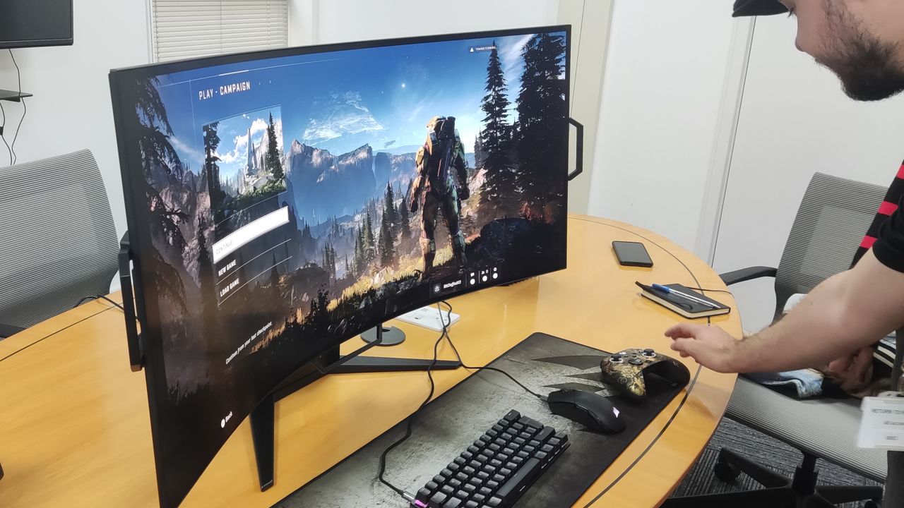 Corsair Xeneon Flex on desk