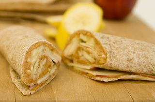 Fruity peanut butter wraps