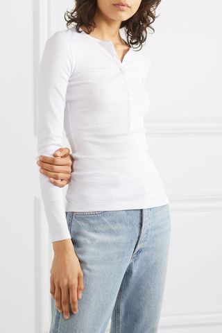 Ribbed Organic Cotton-Blend Jersey Top