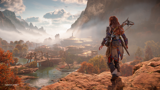 Aloy stares across the Forbidden West