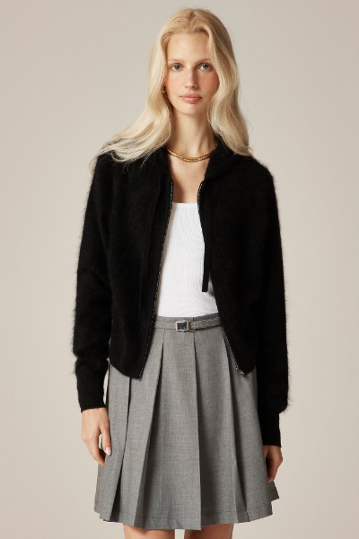 J.Crew, Brushed Cashmere Zip-Up Sweatshirt