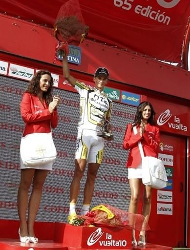 Peter Velits (HTC-Columbia) lived up to his promise by winning the Vuelta's 46km time trial