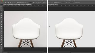 Screenshot of a chair with background removed in Photoshop