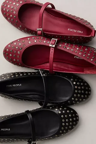 Twiggy Studded Ballet Flats