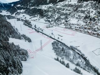 Val di Sol bedekt met sneeuw