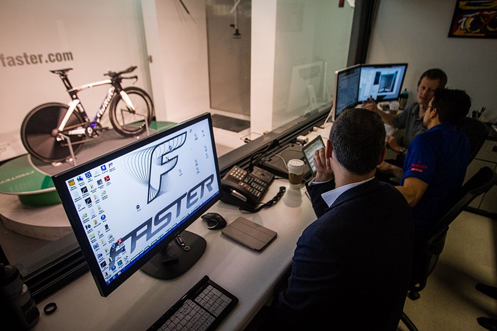 The wind tunnel at Faster gets prepped for a day of testing
