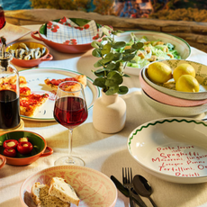 B&M Mediterranean collection on a table.