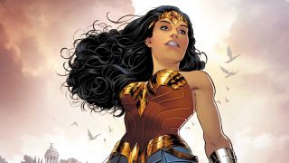 Comic book artwork of Wonder Woman from the DC Rebirth era