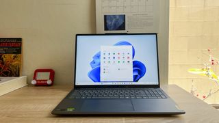 Lenovo Yoga Pro 9i review unit on a desk