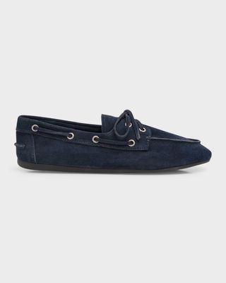 Suede lace-up loafers