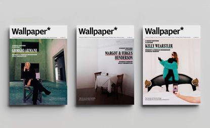 Three newsstand covers for October 2022 Wallpaper* magazine