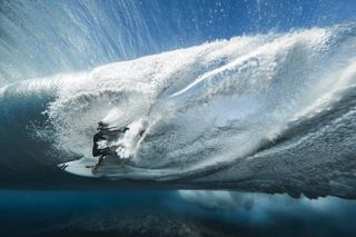 Energy &amp; Overall Winner:&nbsp;Ben Thouard, France, shows the power of surfing with this underwater shot of Ace Buchan kicking out from the barrel through the wave in Teahupo’o, Tahiti, French Polynesia.