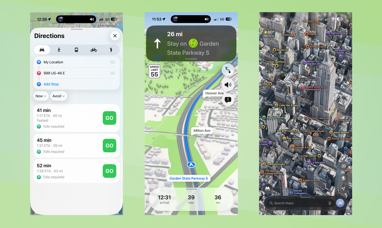 Apple Maps screenshots.