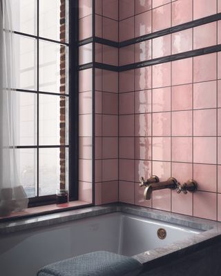 Pink bathroom tile ideas