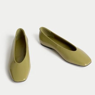 olive green ballet flats