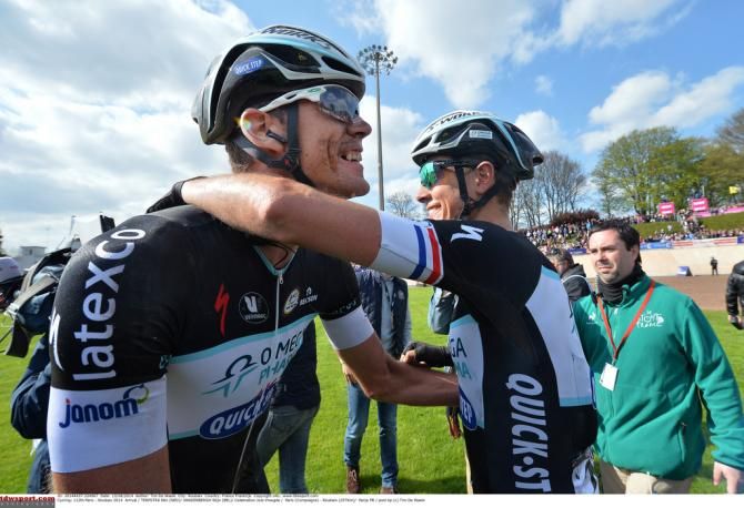 Stijn Vandenbergh congratulating Terpstra