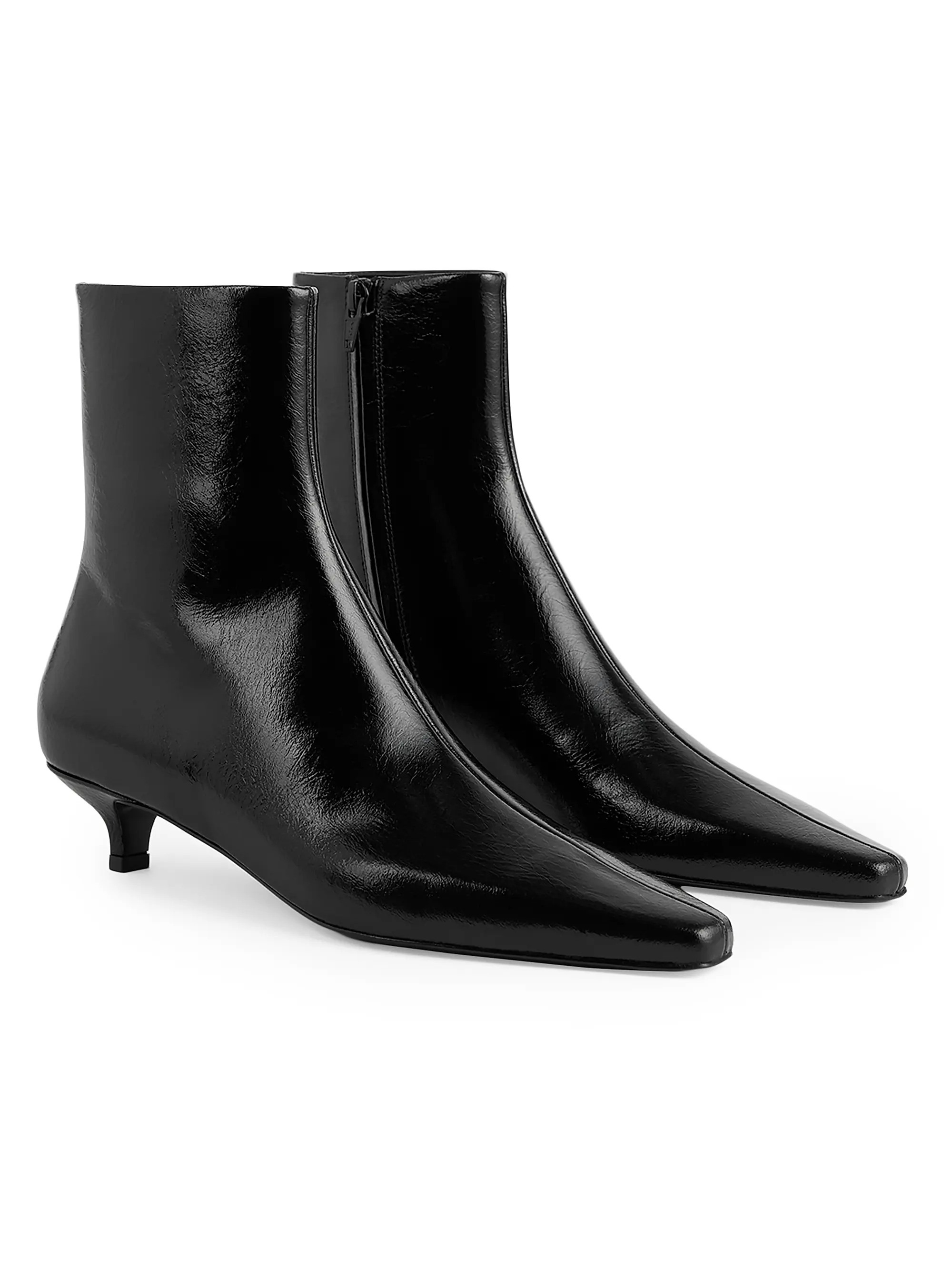 Toteme, Slim Glossy Leather Ankle Boots