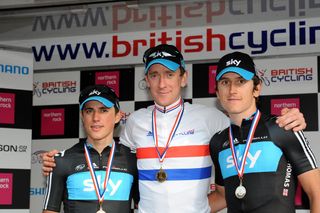 Though already a two-time British National Time Trial Champion, Wiggins became National Road Race Champion for the first time in 2011