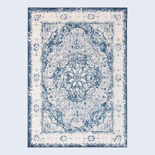 Blue and cream rug