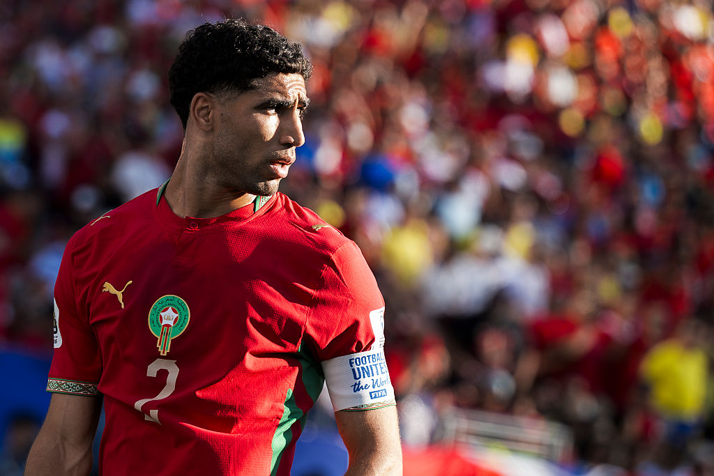 Achraf Hakimi in action for Morocco