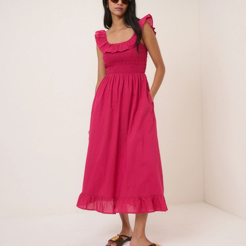 Nobody's Child , Shirred Mona Midi Dress