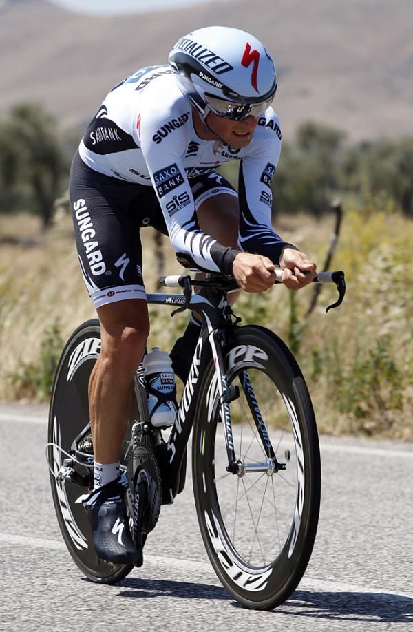 Manuele Boaro (Saxo Bank Sungard) rides to second place in the national championship