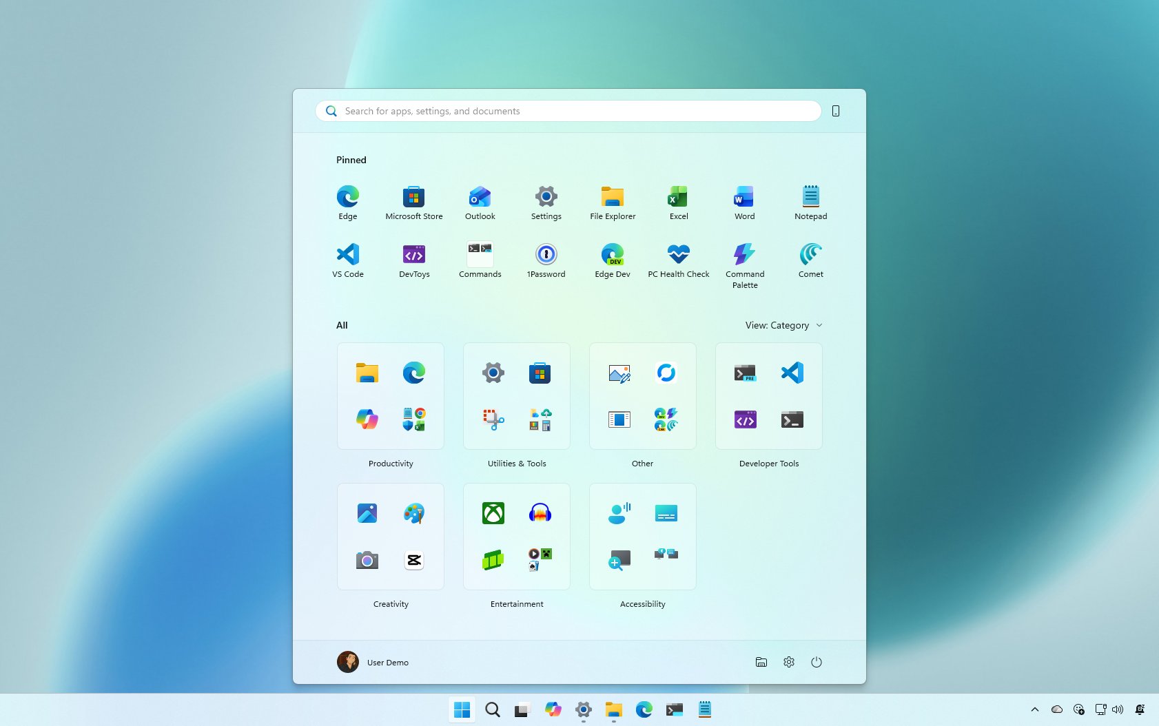 Windows 11 Start menu customization settings