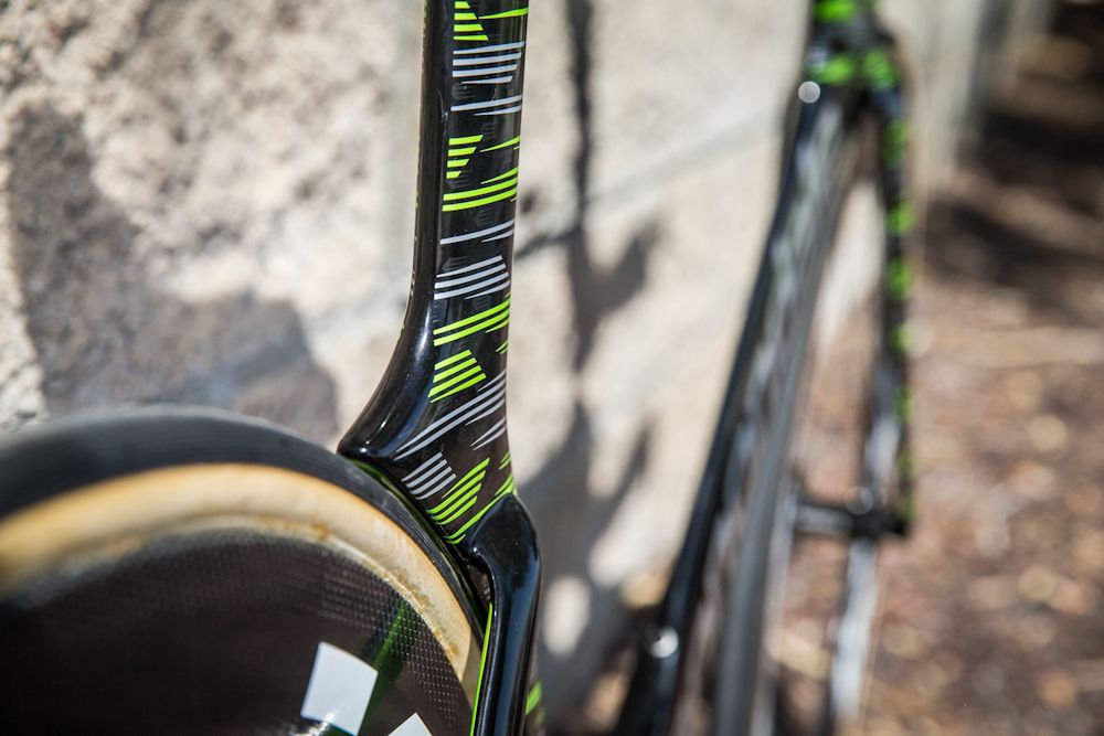 Team graphics add to the bike's modern look.