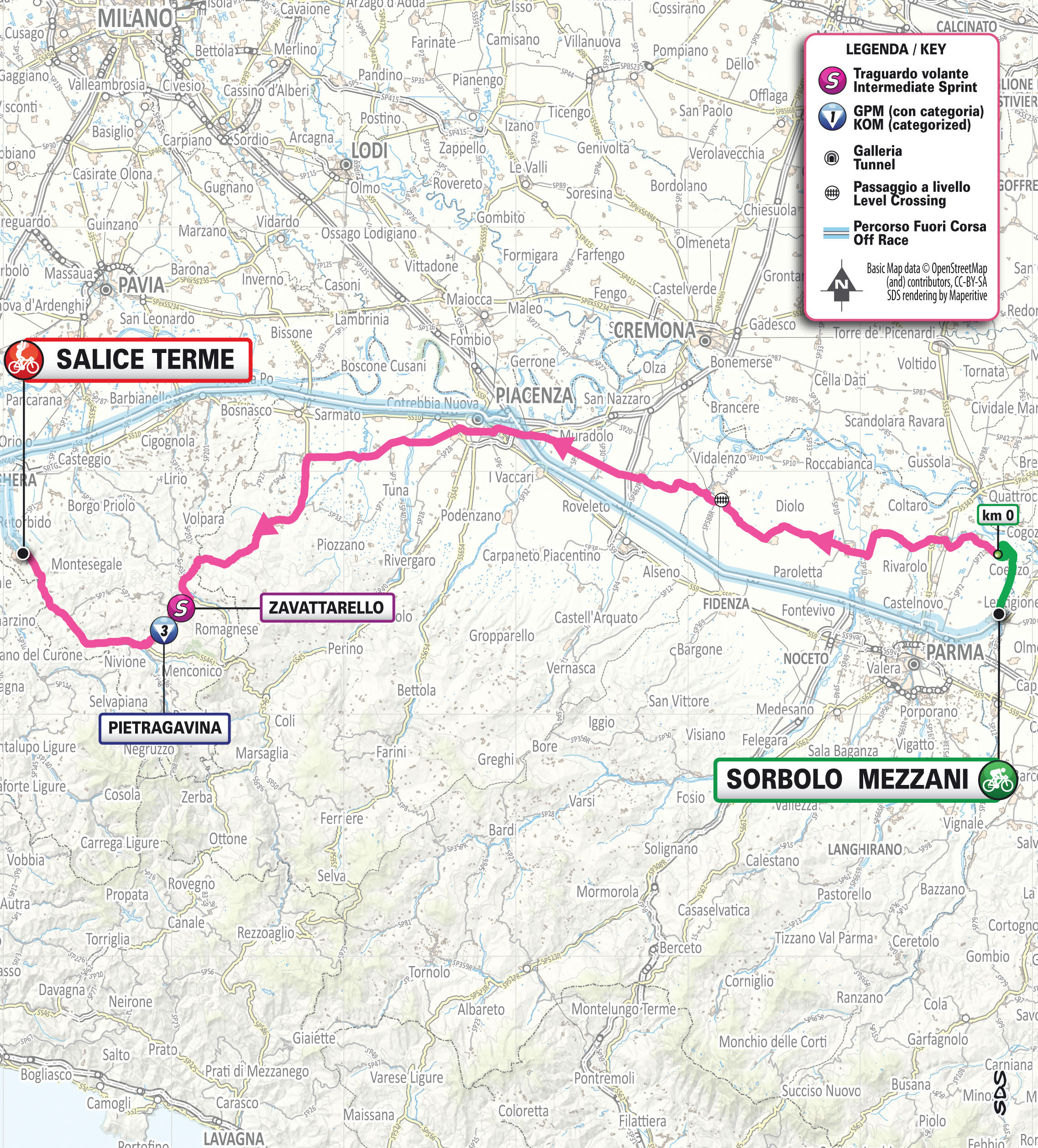 Giro d'Italia Women 2026 stage 7 map