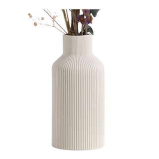 White fluted vase