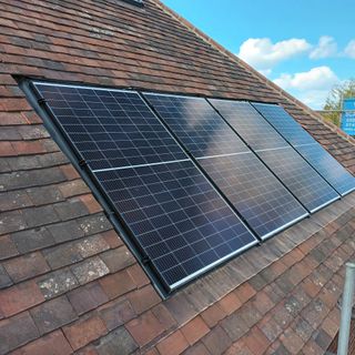 solar panels on tiled roof