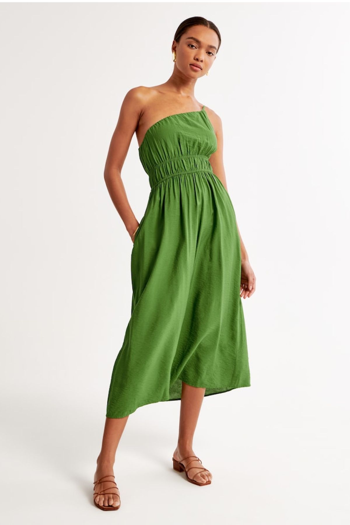 Abercrombie One-Shoulder Easy Waist Maxi Dress