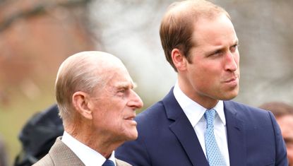 Prince Philip, Duke of Edinburgh and Prince William, Duke of Cambridge attend the Windsor Greys Statue unveiling on March 31, 2014 in Windsor, England. The statue marks 60 years of The Queen's Coronation in 2013 and the important role played by Windsor Greys in the ceremonial life of the Royal Family and the Nation.
