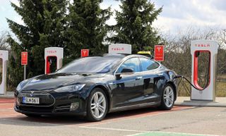 A Tesla Model S at a charging station. Credit: Taina Sohlman / Shutterstock.com