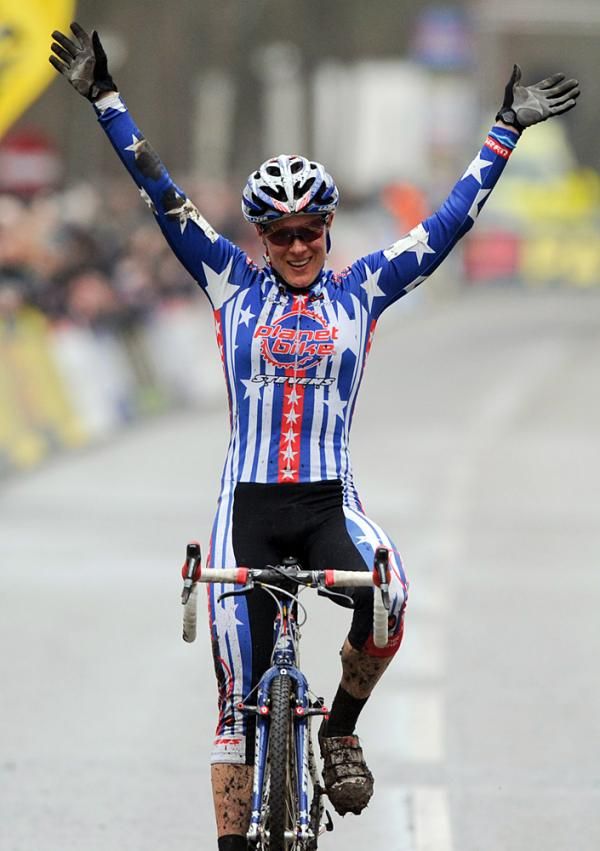 Katie Compton claimed another World Cup win in Hoogerheide