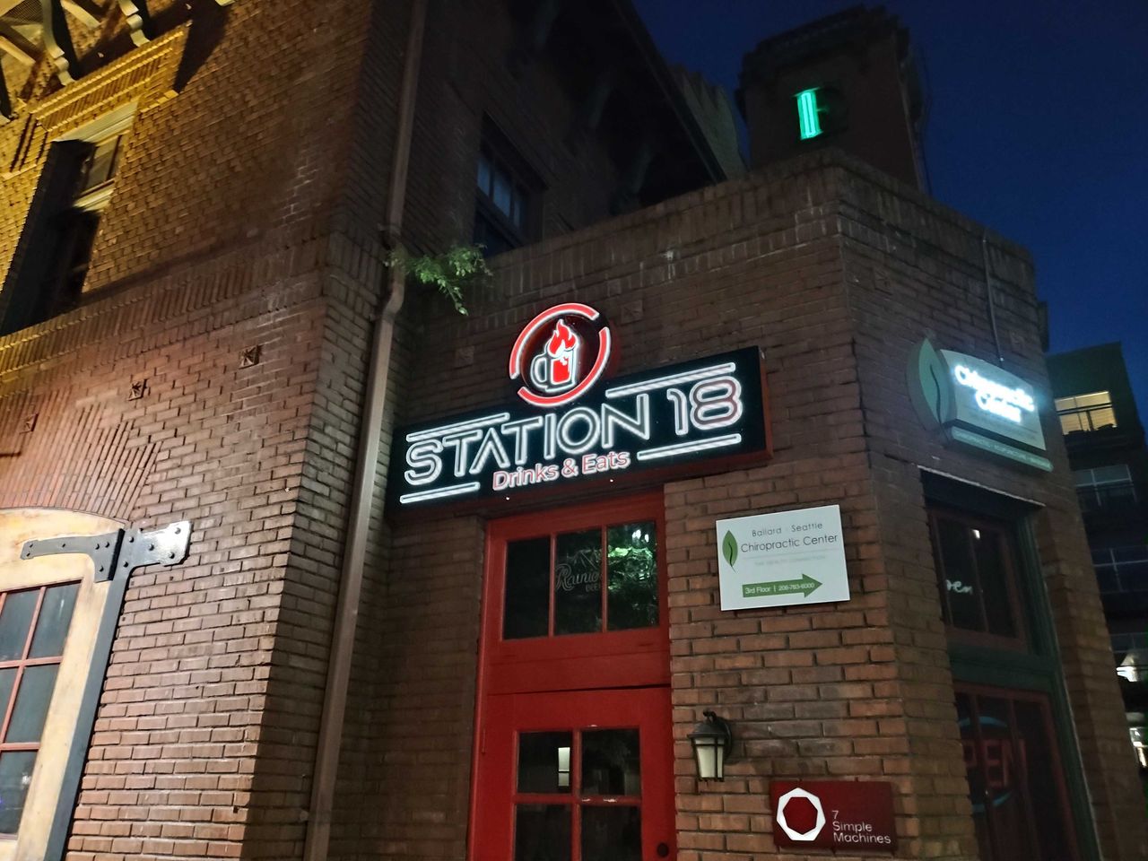A bar at night