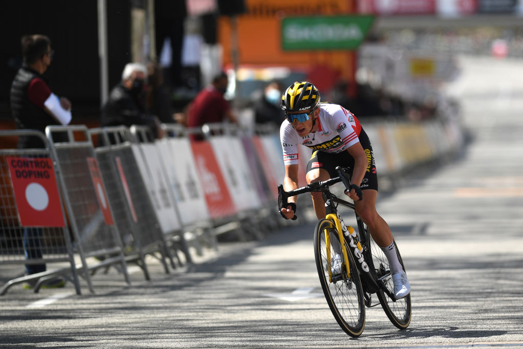 BARCELONA SPAIN  MARCH 28 Koen Bouwman of Netherlands and Team Jumbo  Visma Red Mountain Jersey during the 100th Volta Ciclista a Catalunya 2021 Stage 7 a 133km stage from Barcelona to Barcelona  VoltaCatalunya100  on March 28 2021 in Barcelona Spain Photo by David RamosGetty Images