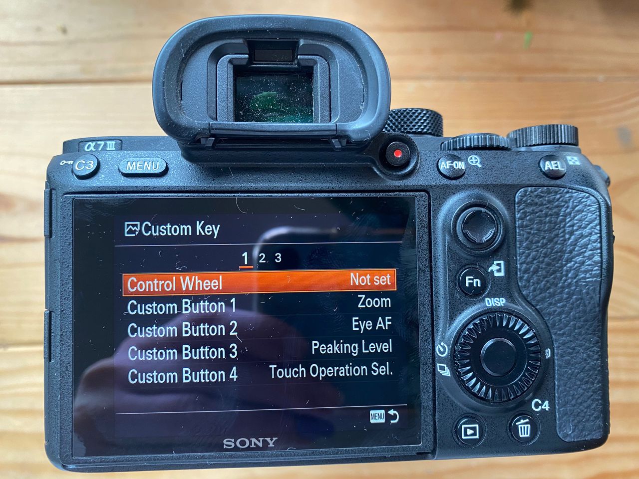 Sony A7 III custom keys